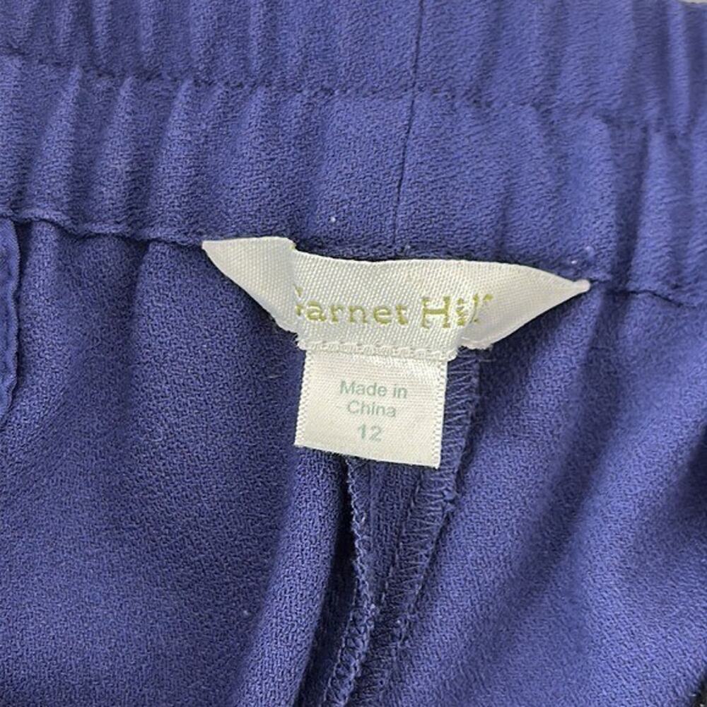 Garnet Hill Pants Womens 12 Blue Cropped Tapered‎ Pull on Elastic Waist jogger - Picture 5 of 12